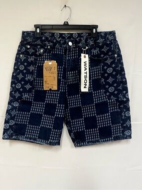 NEW Watson mens dark navy denim shorts size: 34